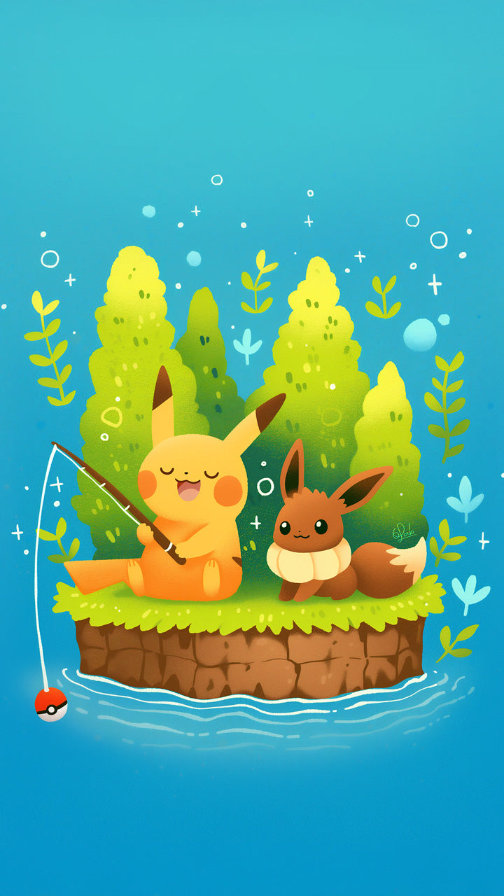 Phone Wallpaper Pika Fishing