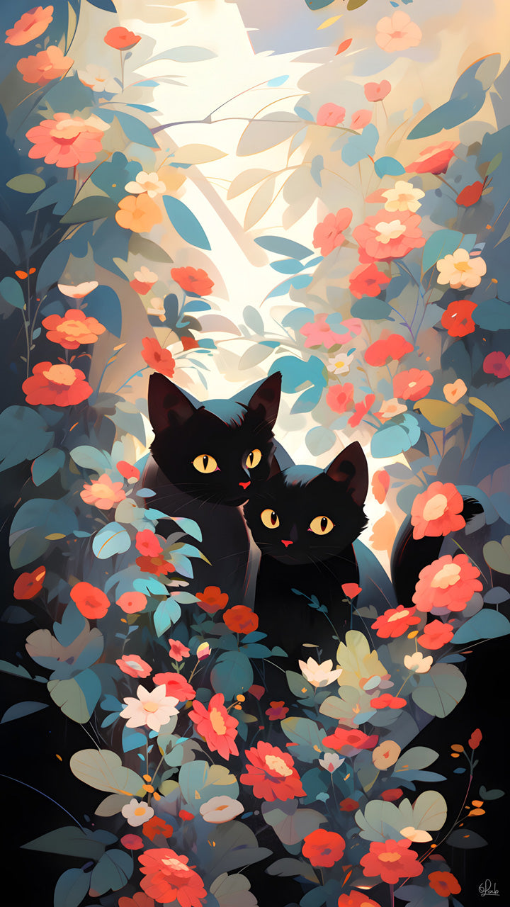 Phone Wallpaper Black Cats