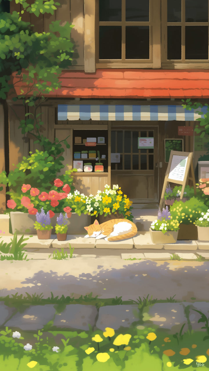 Phone Wallpaper Cat's Serenity in the Sun