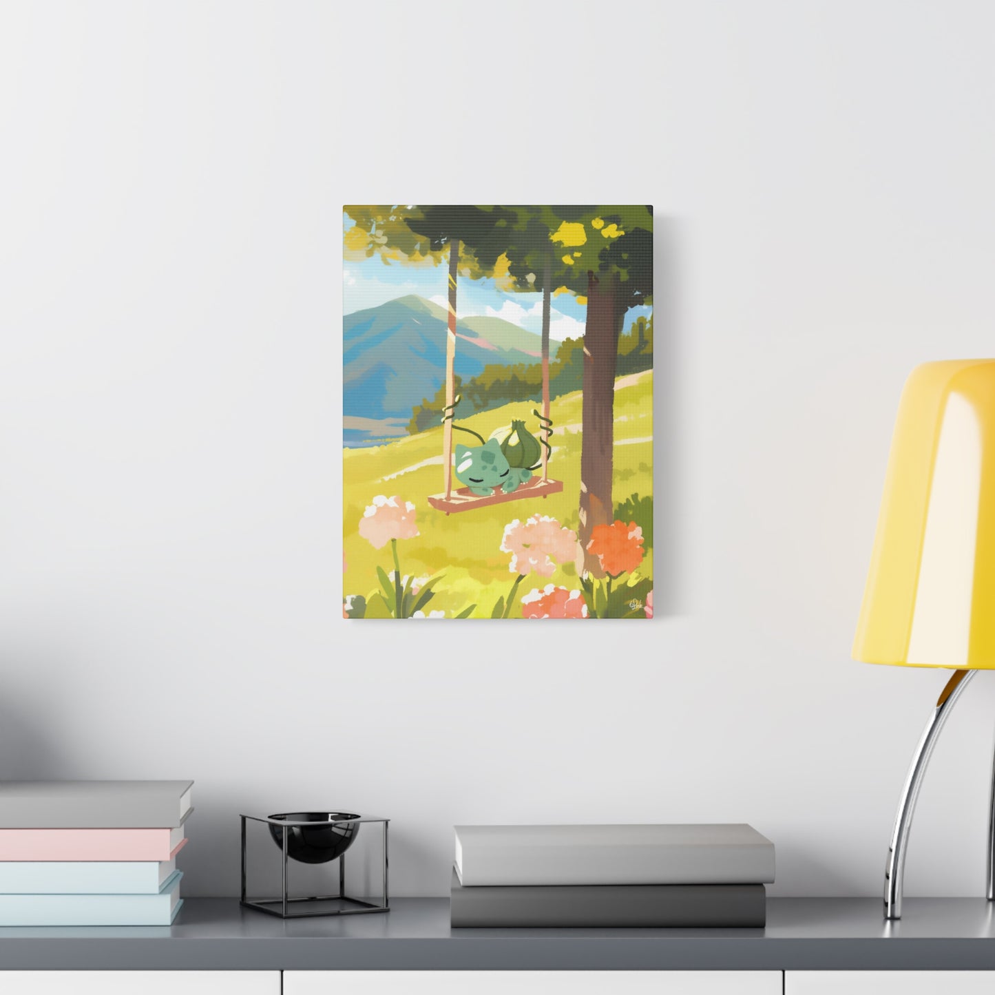 No. 001 Bulbasaur on a Swing Canvas