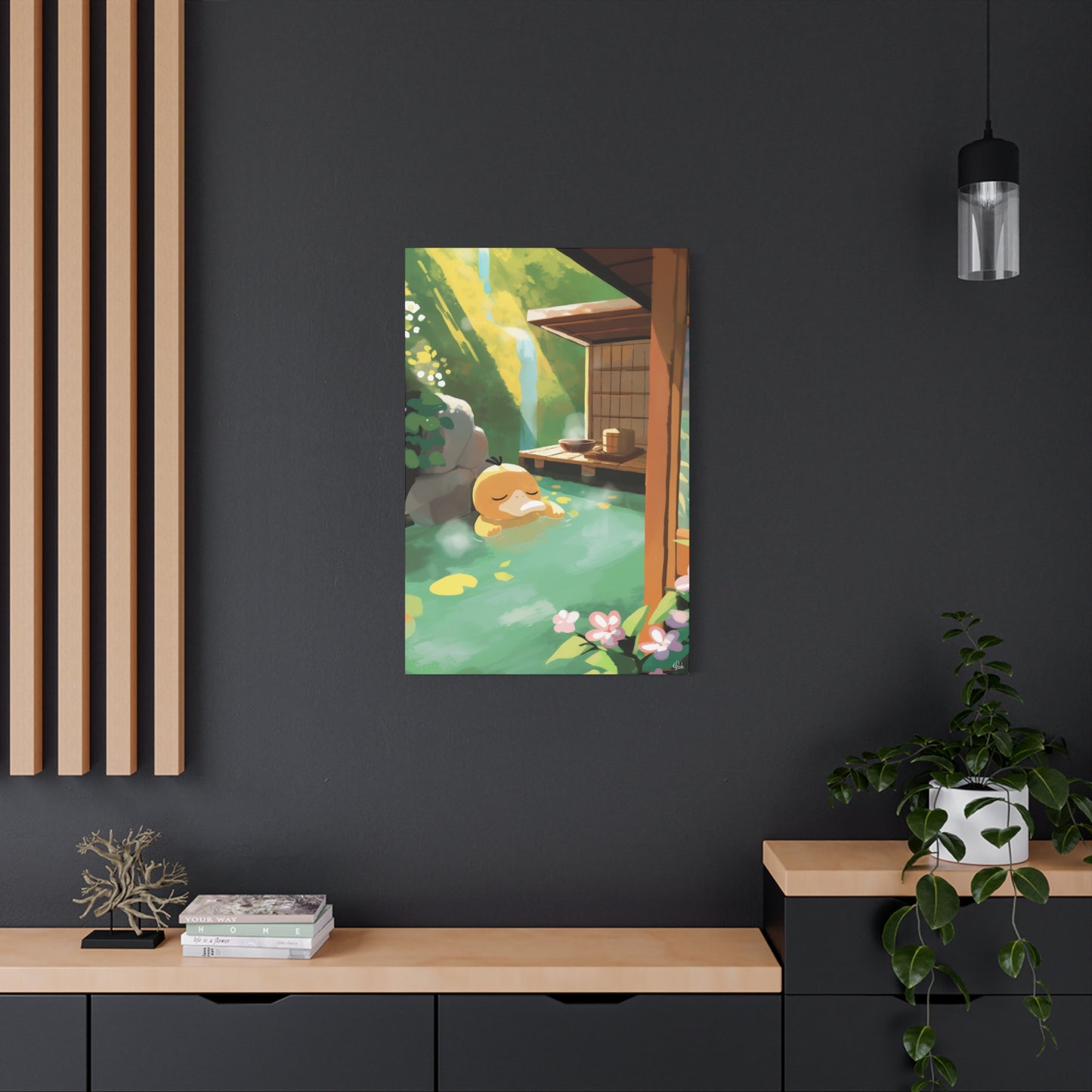 Psyduck's Onsen Moment Canvas