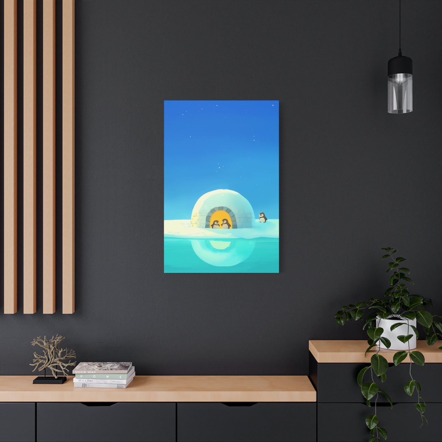 Welcome to the Penguin Igloo Canvas