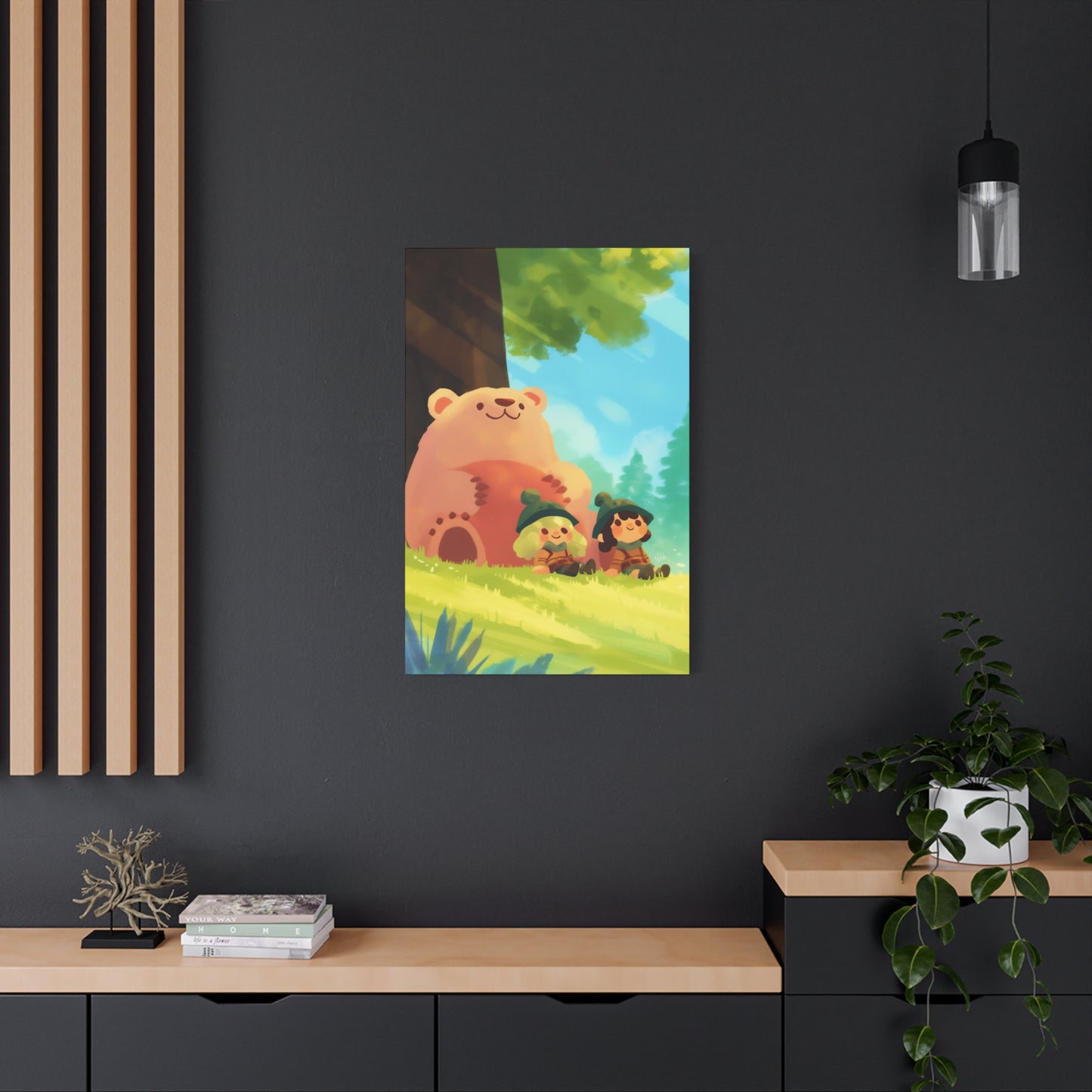 A Breath of Peace with Our Guardian Bear Canvas