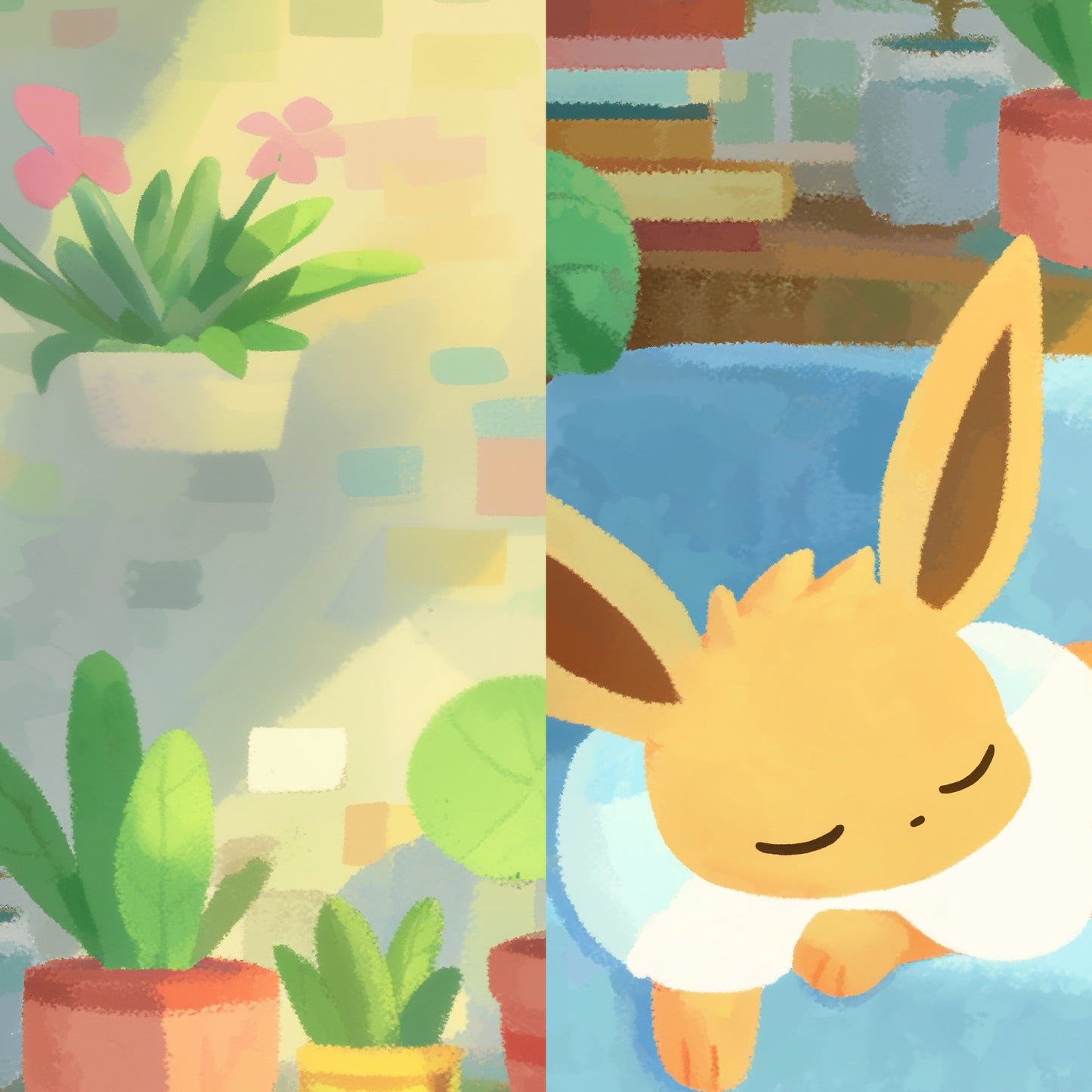 Eevee and the Golden Afternoon Nap Canvas