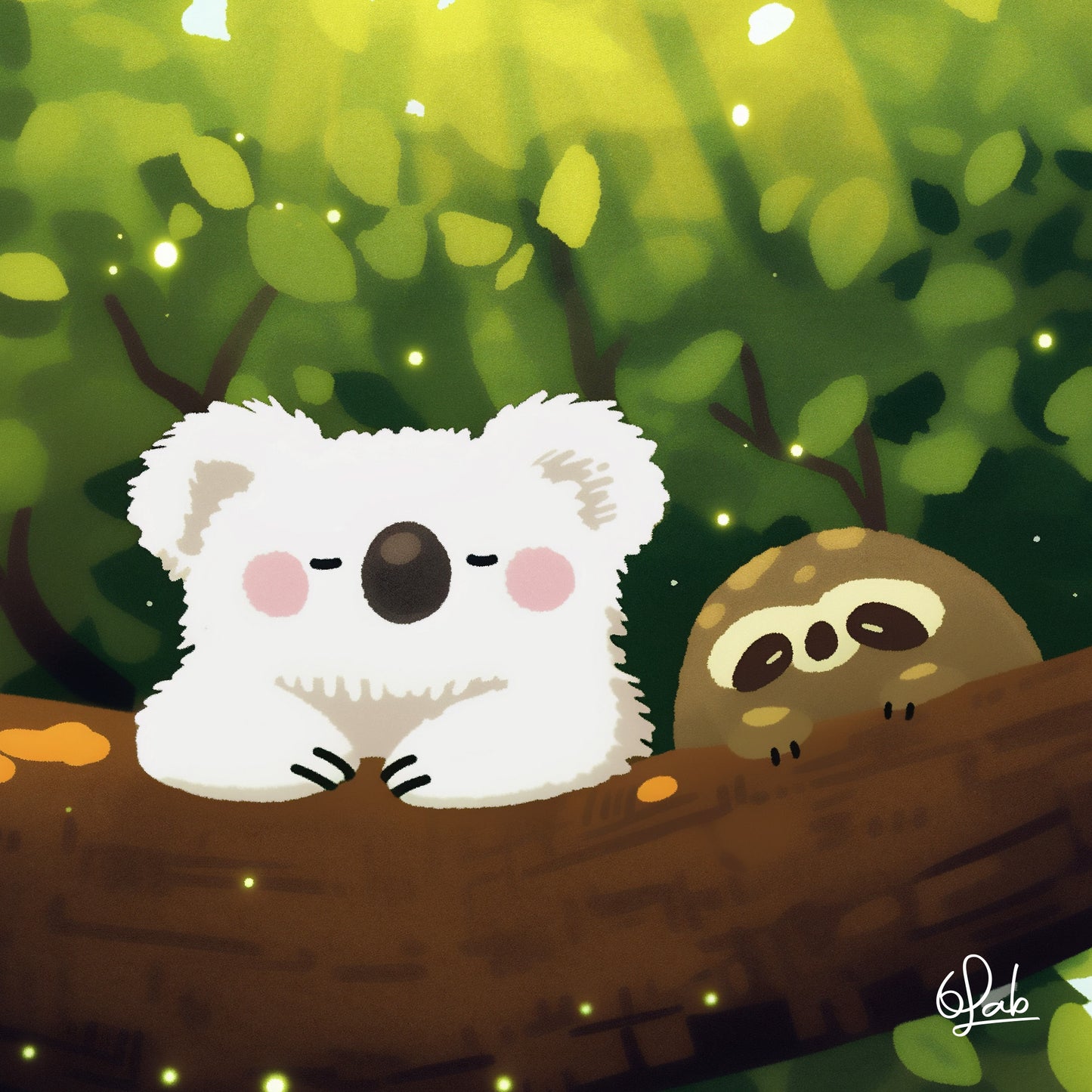 Koala & His Slow and Steady Friend Canvas