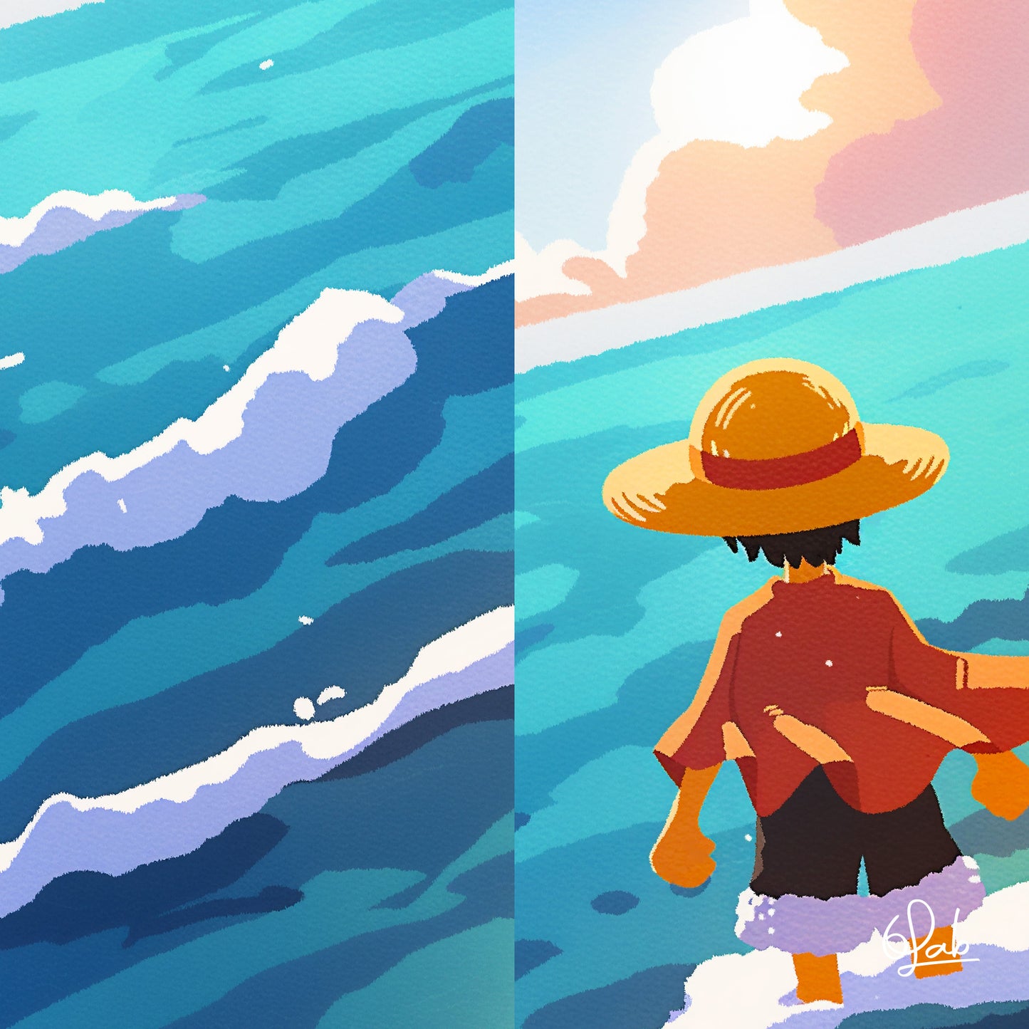 Luffy by the Sea Canvas