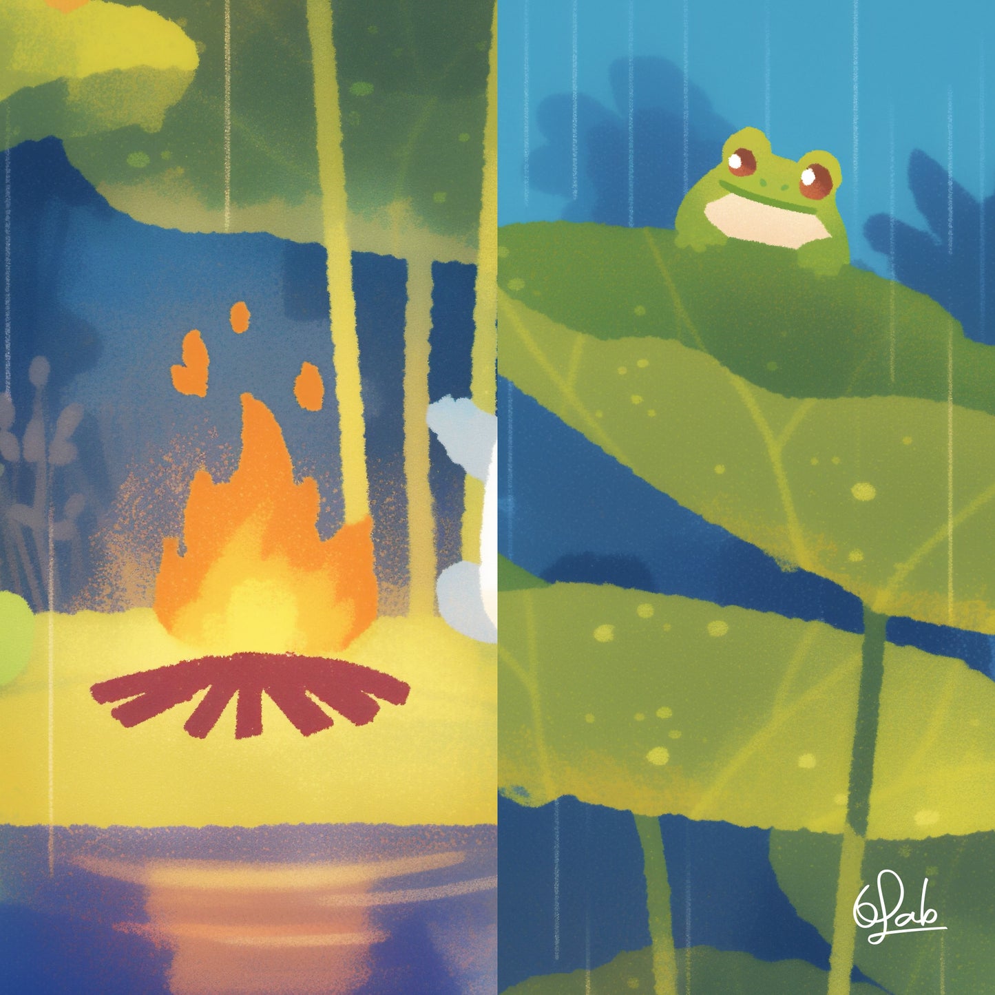 Frogs’ Warm Escape Canvas