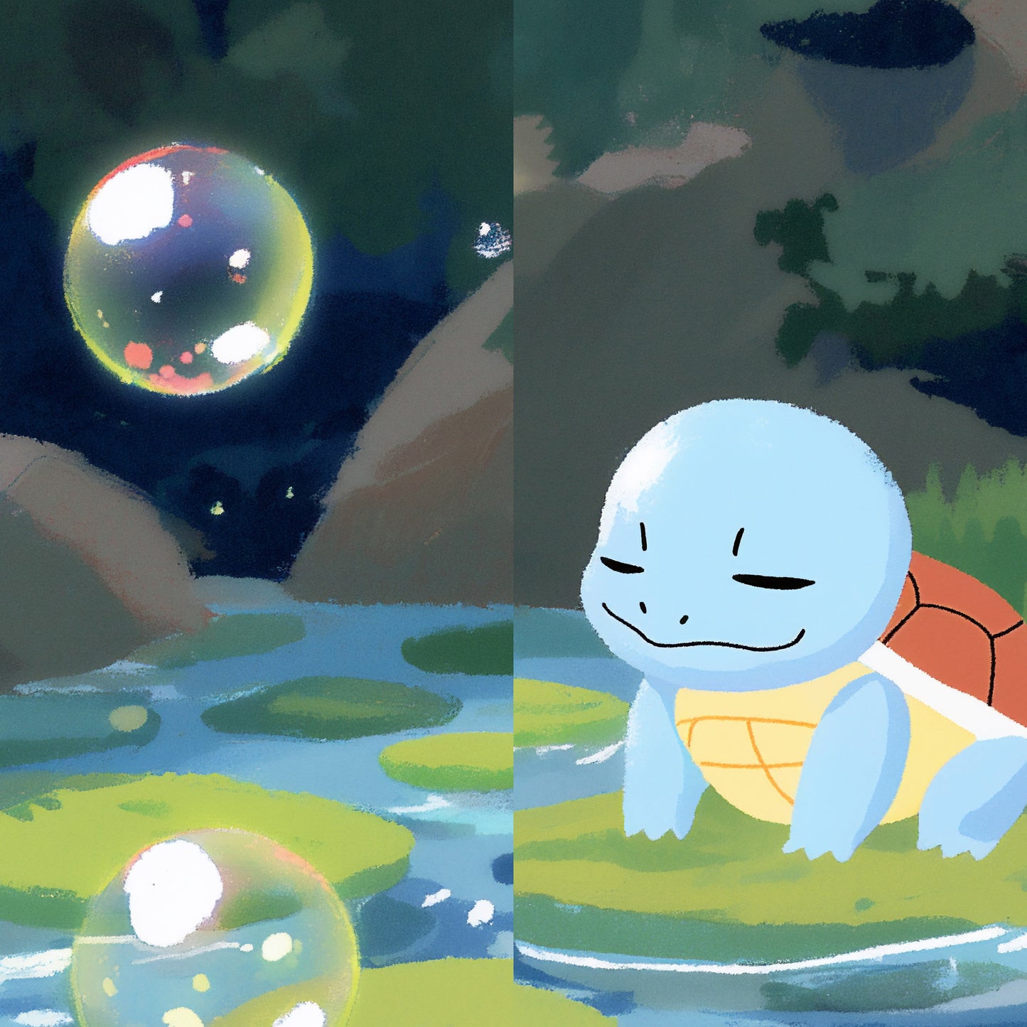 Squirtle's Floating Rest Stop Canvas
