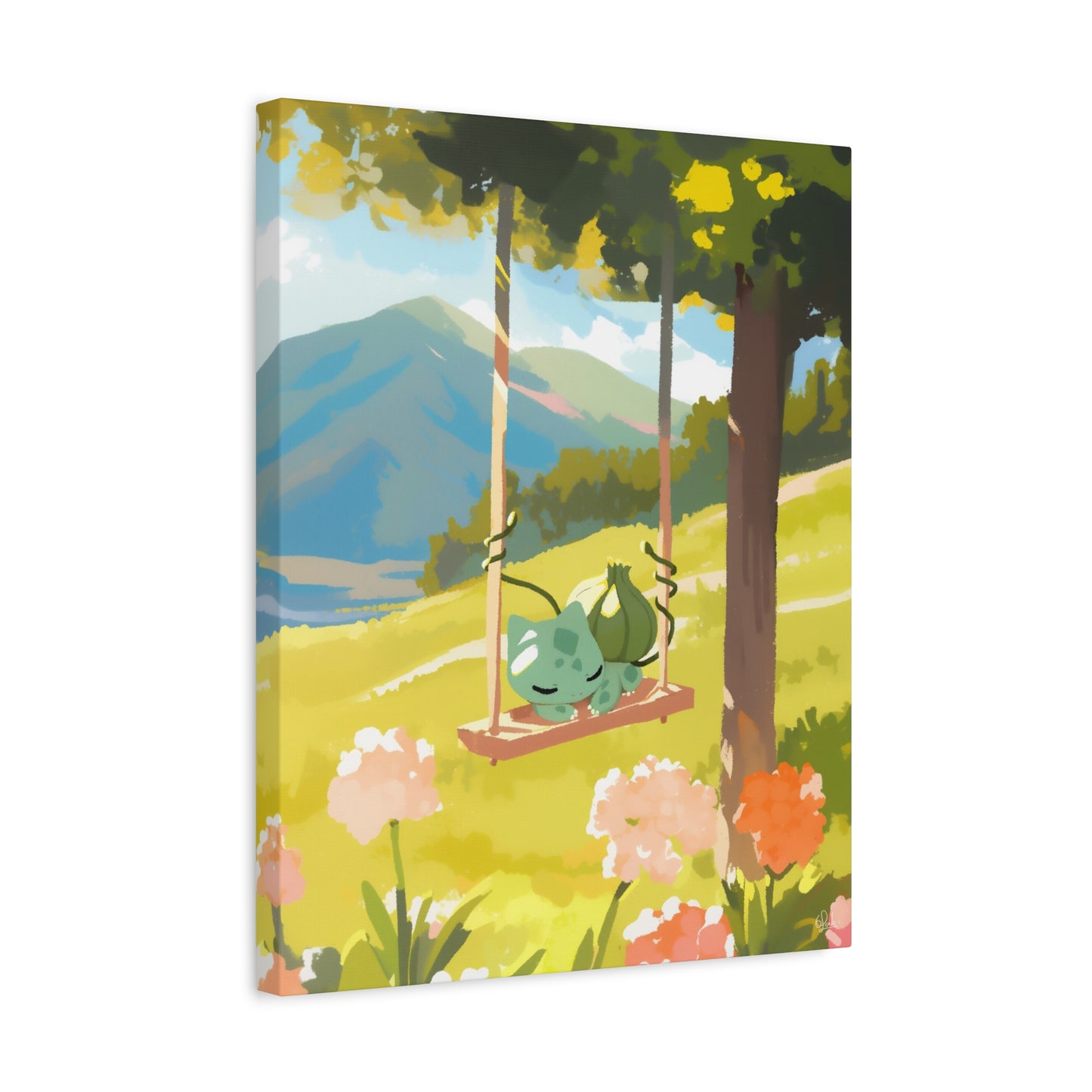 No. 001 Bulbasaur on a Swing Canvas