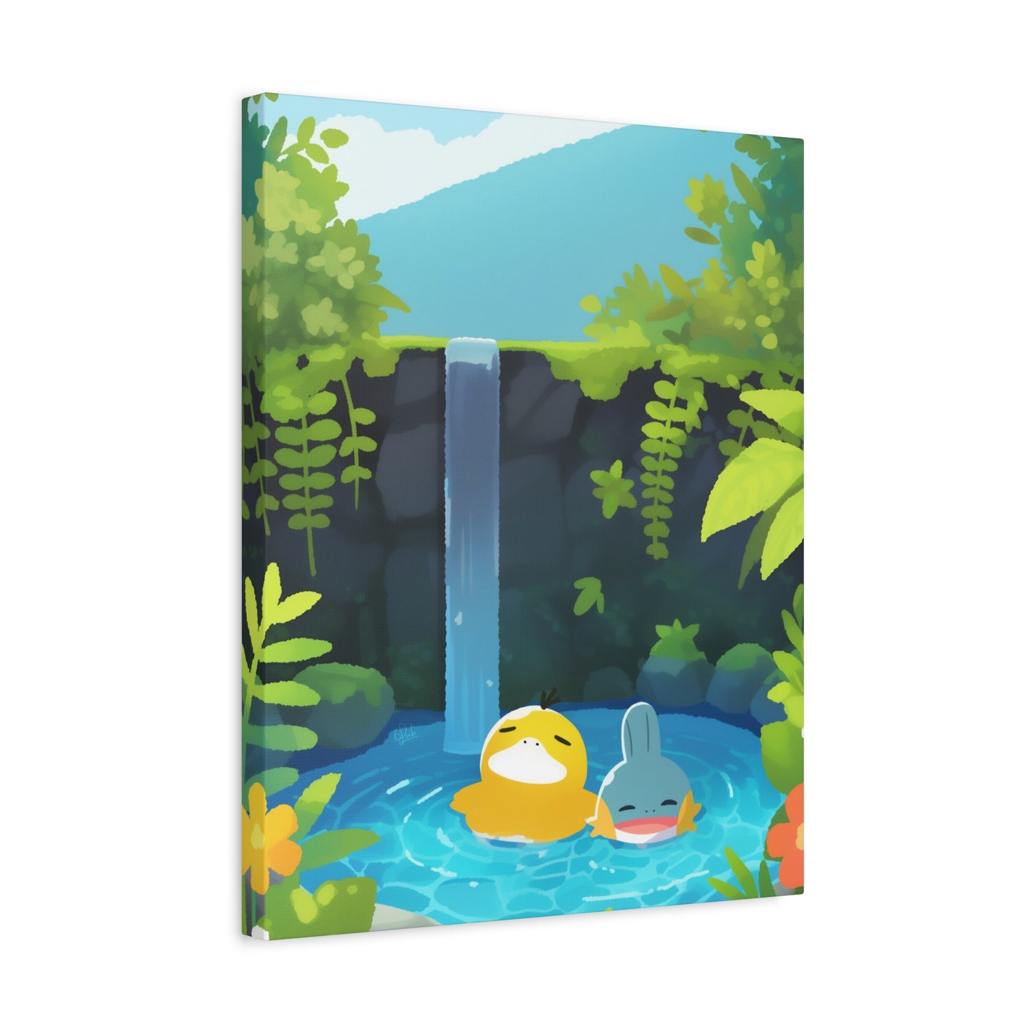Psyduck & Mudkip’s Healing Pool Canvas