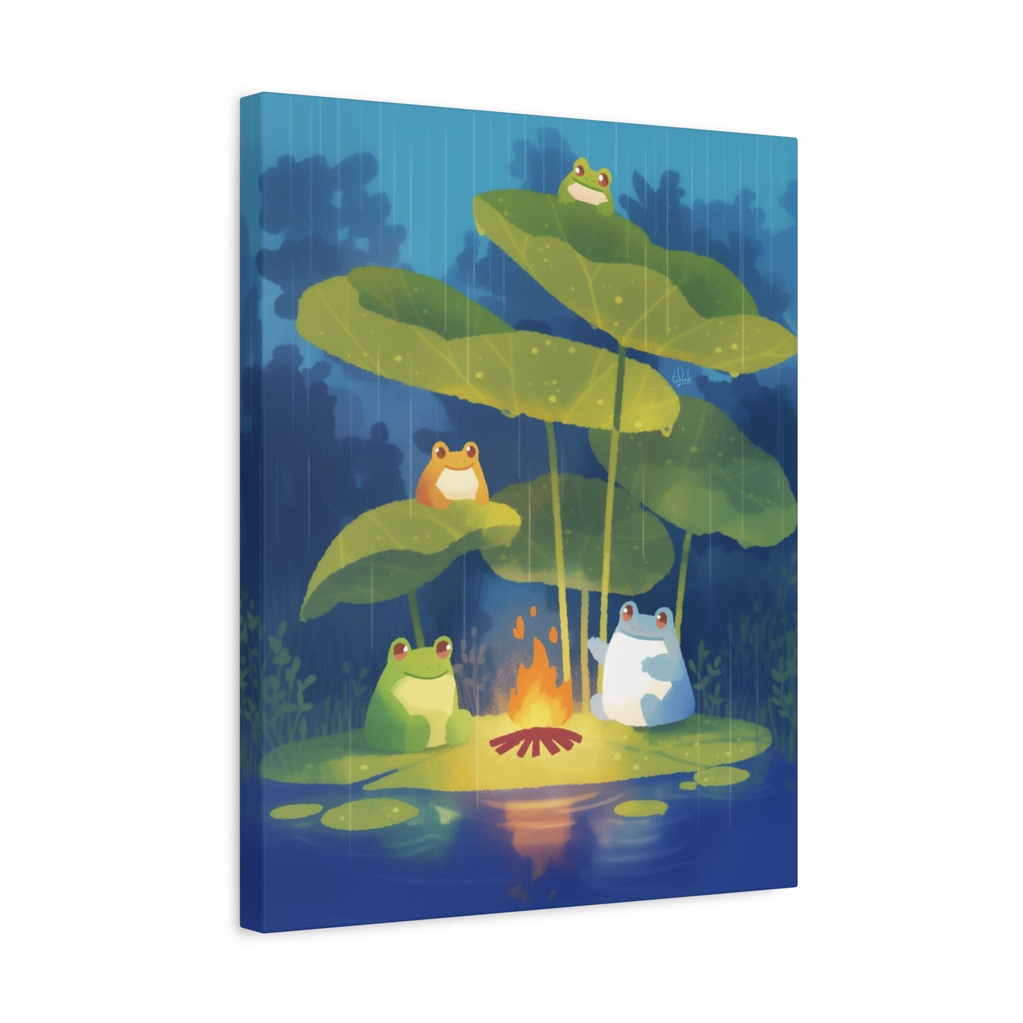 Frogs’ Warm Escape Canvas