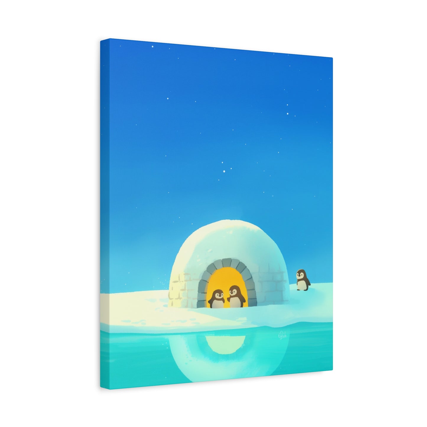 Welcome to the Penguin Igloo Canvas