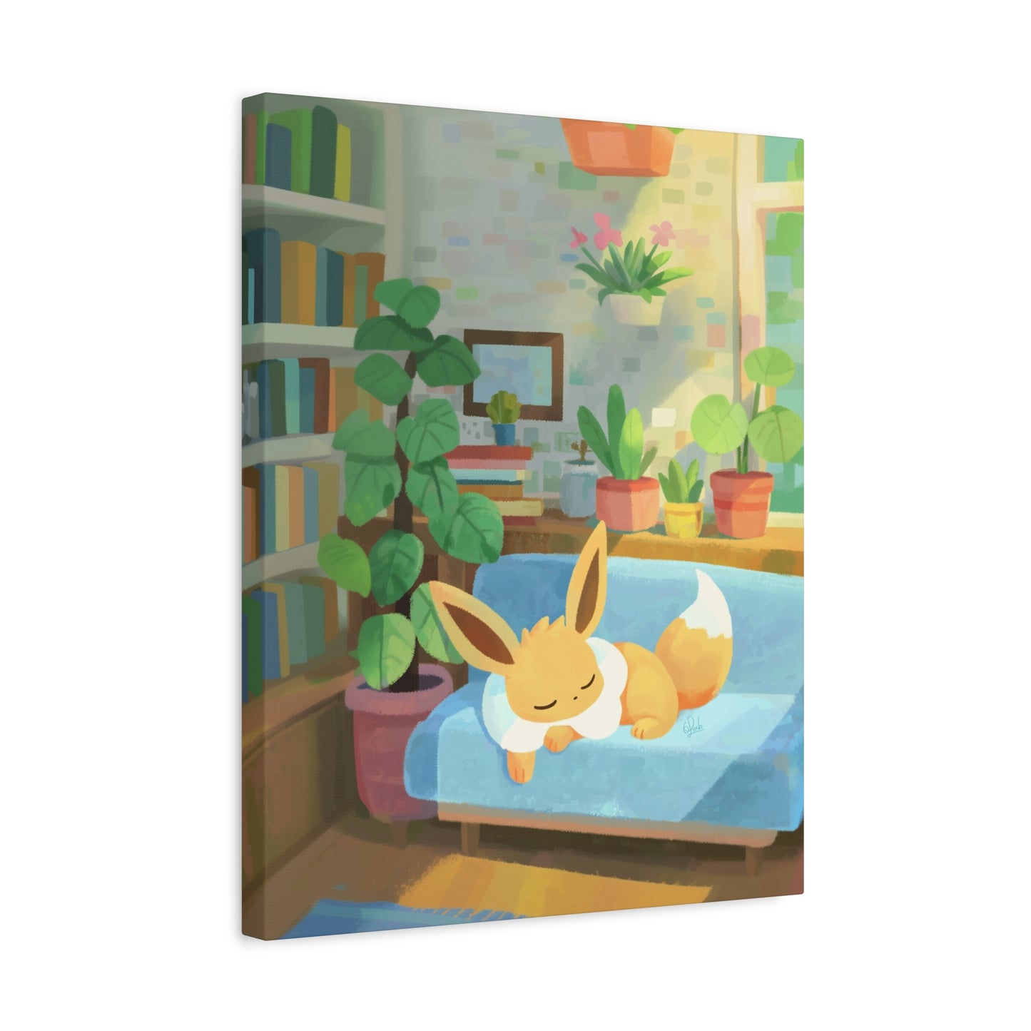 Eevee and the Golden Afternoon Nap Canvas