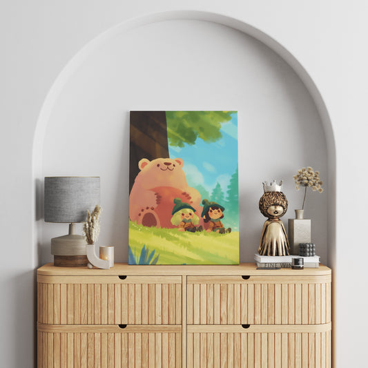 A Breath of Peace with Our Guardian Bear Canvas
