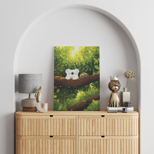 Koala & His Slow and Steady Friend Canvas