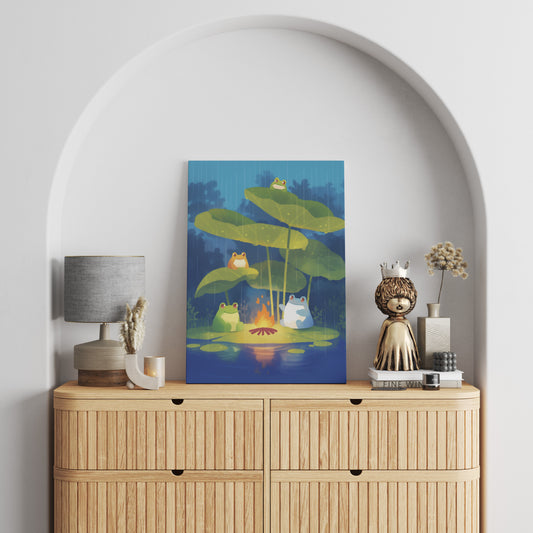 Frogs’ Warm Escape Canvas