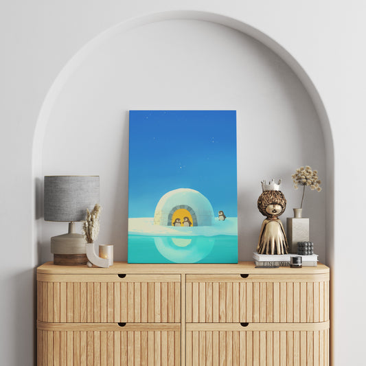 Welcome to the Penguin Igloo Canvas