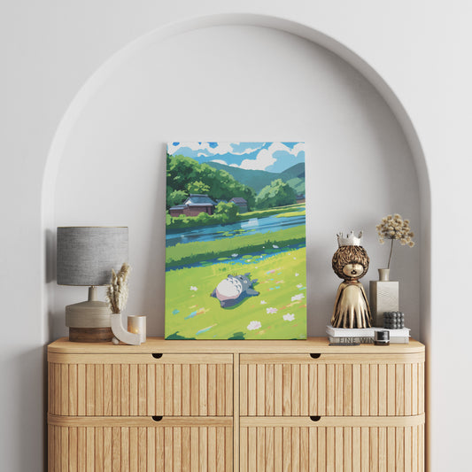 Totoro Sleeping by the Riverside Canvas