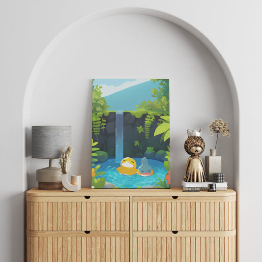 Psyduck & Mudkip’s Healing Pool Canvas