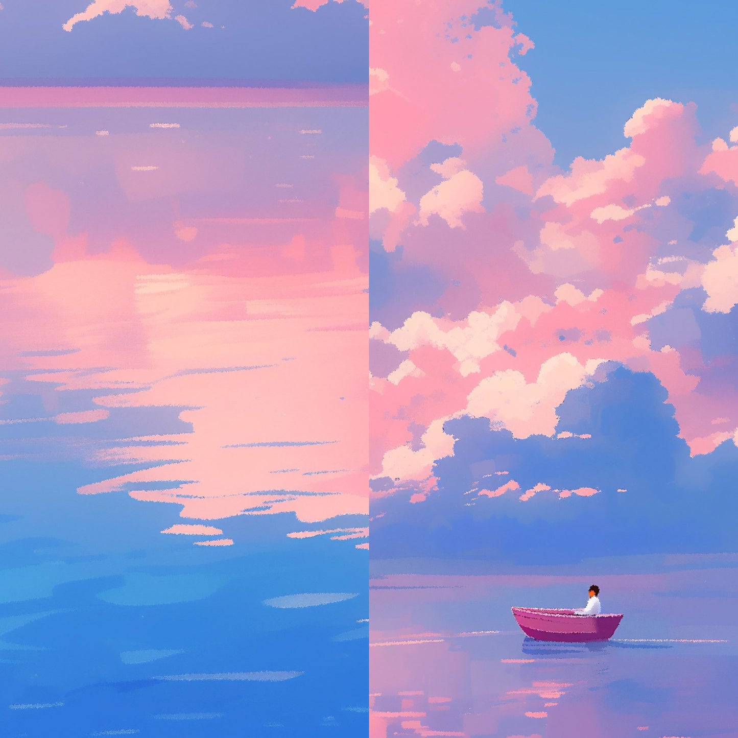Drifting with Pink Clouds Posters
