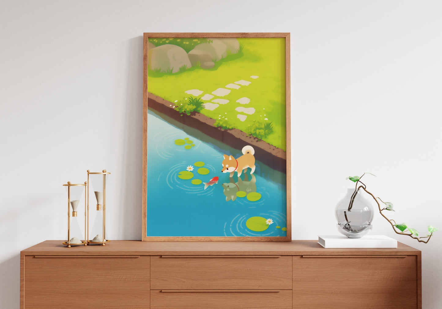 Dog and Fish's Curious Stare Posters
