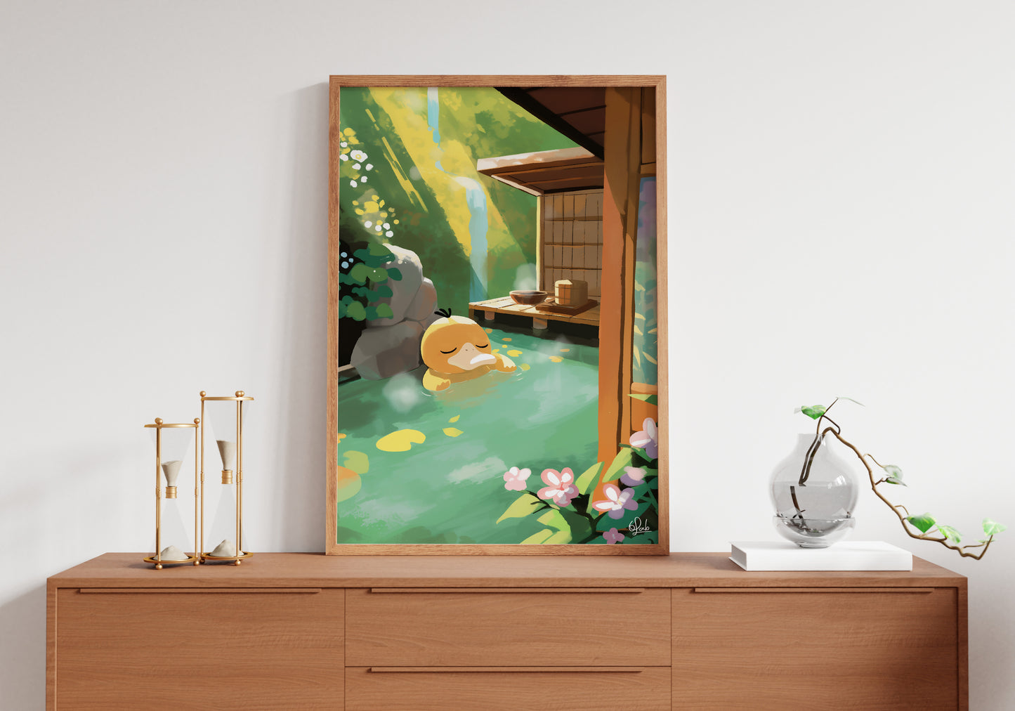 Psyduck in Onsen Poster