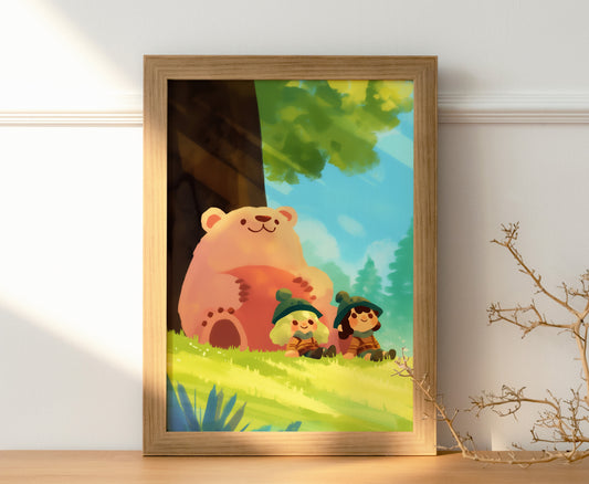 A Breath of Peace with Our Guardian Bear Posters