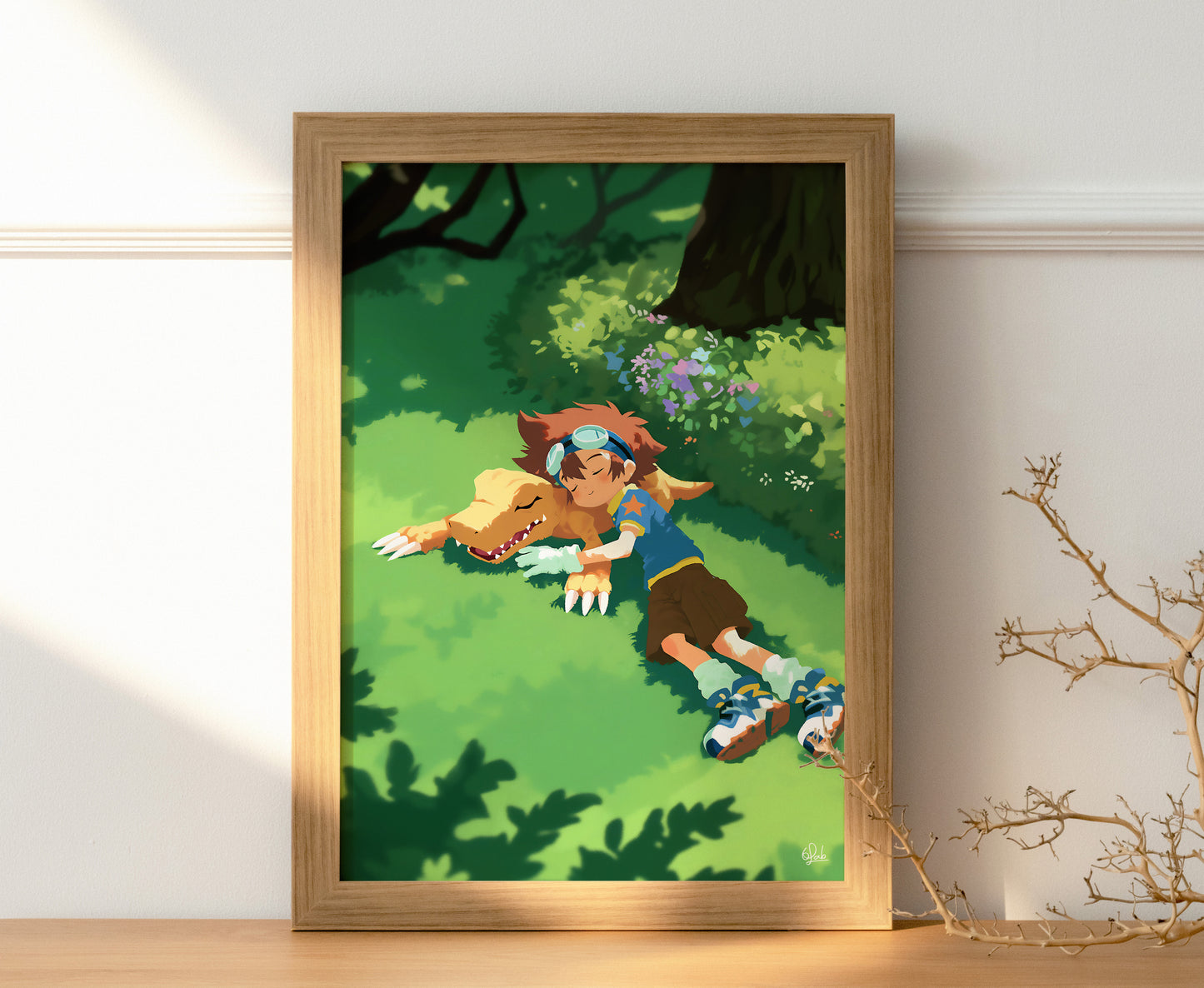 Sleeping with Agumon and Taichi Posters