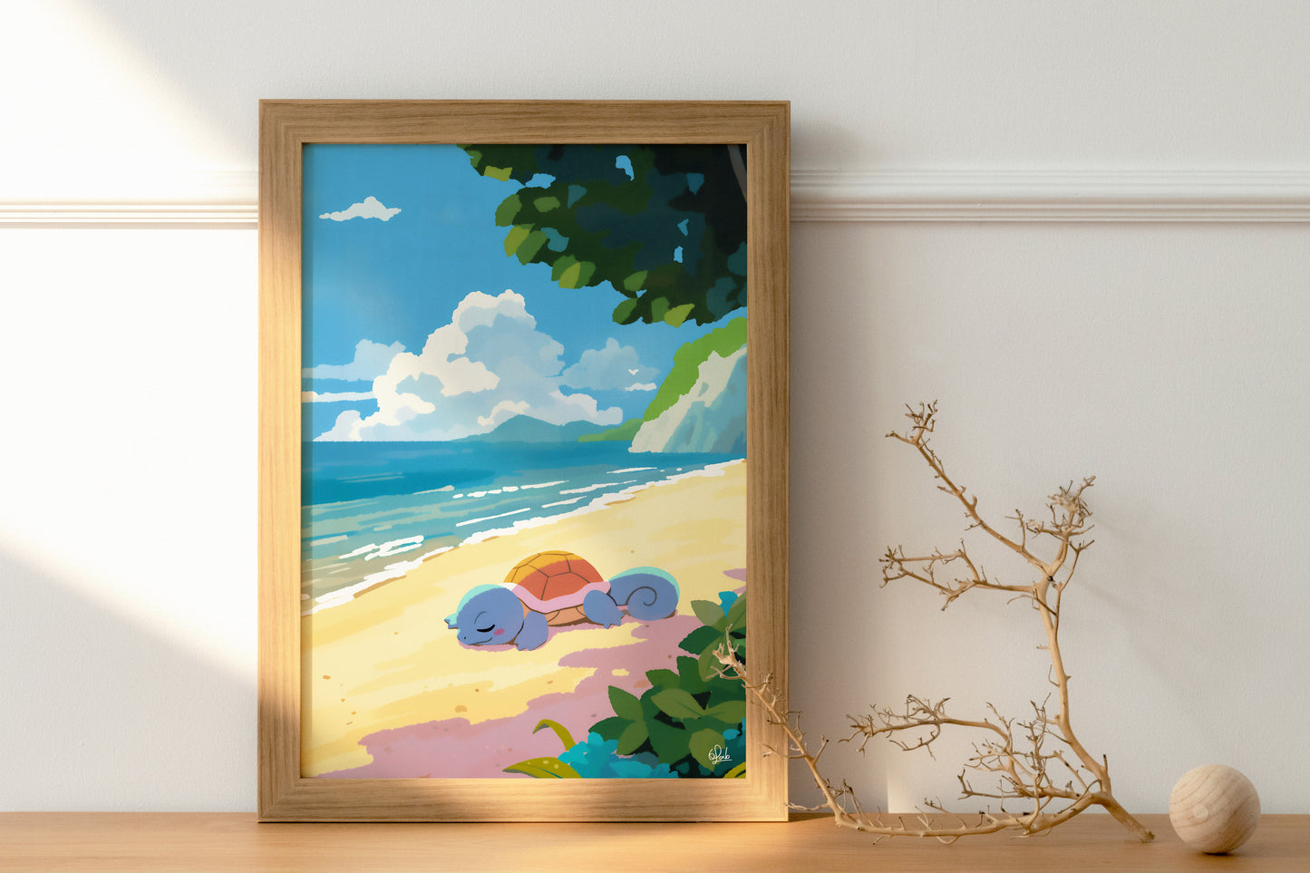 Sunbathing Squirtle Poster