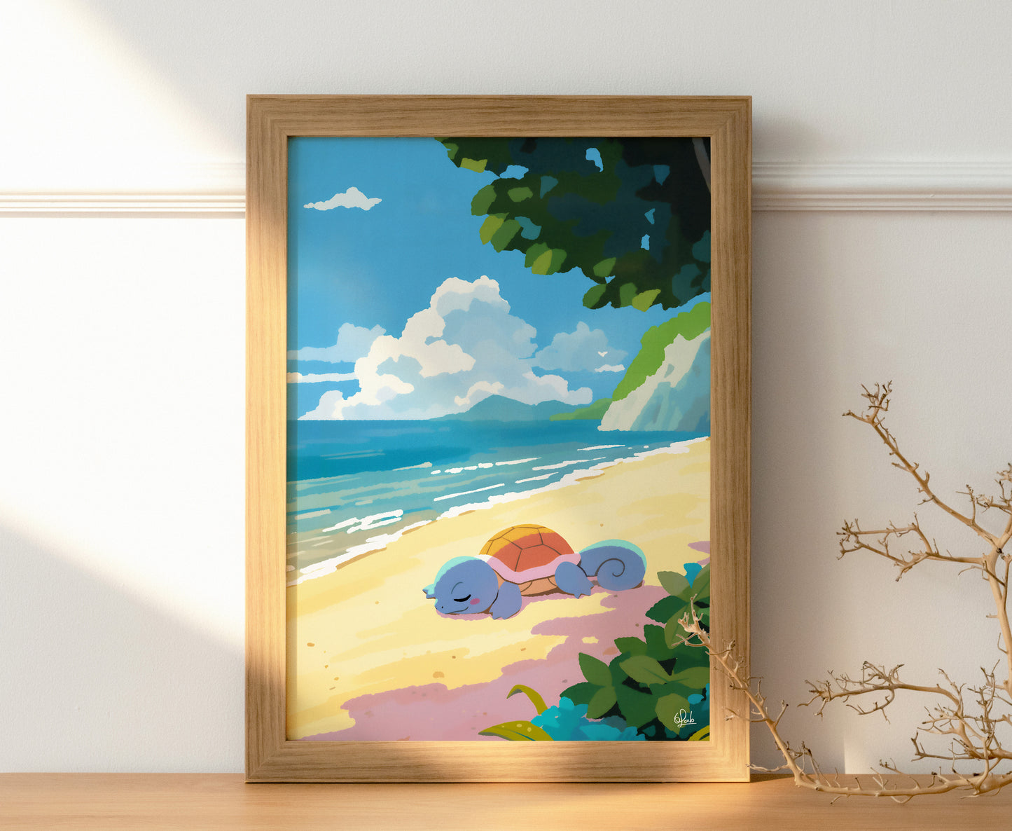 Sunbathing Squirtle Posters