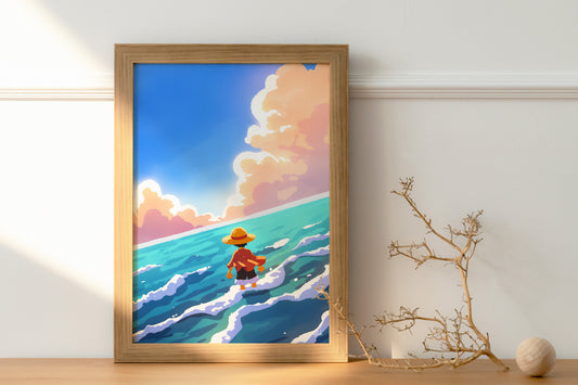 Luffy by the Sea Poster