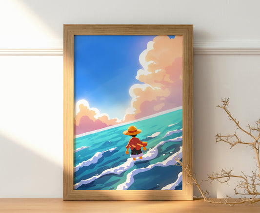 Luffy by the Sea Posters