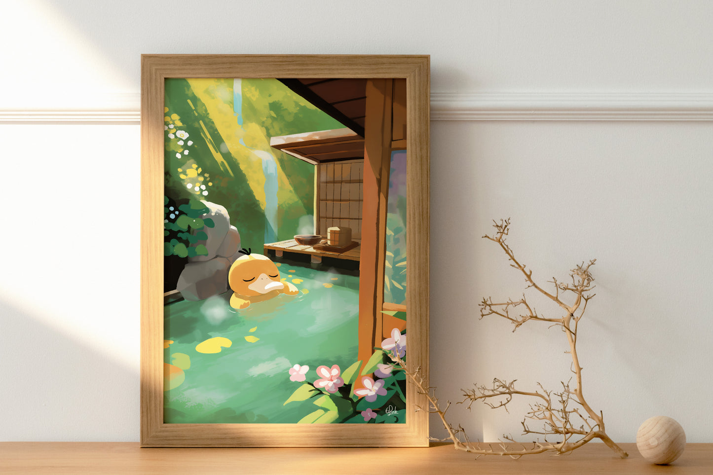 Psyduck in Onsen Poster