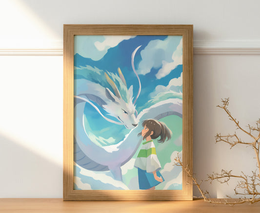 Chihiro & Haku Poster Spirited Away