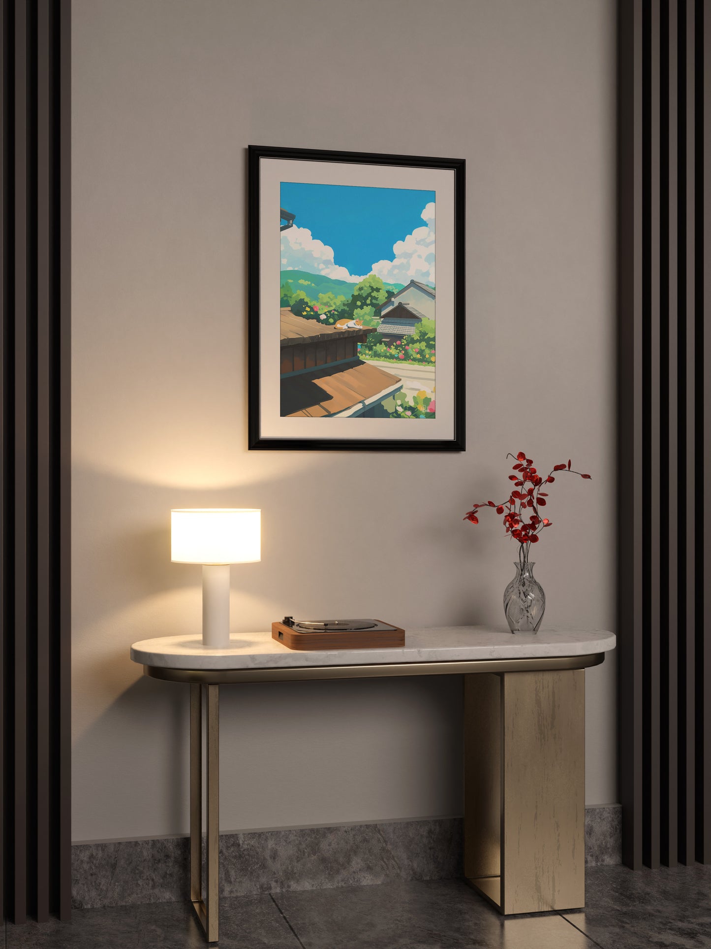 Rooftop Sleeping Cat Posters
