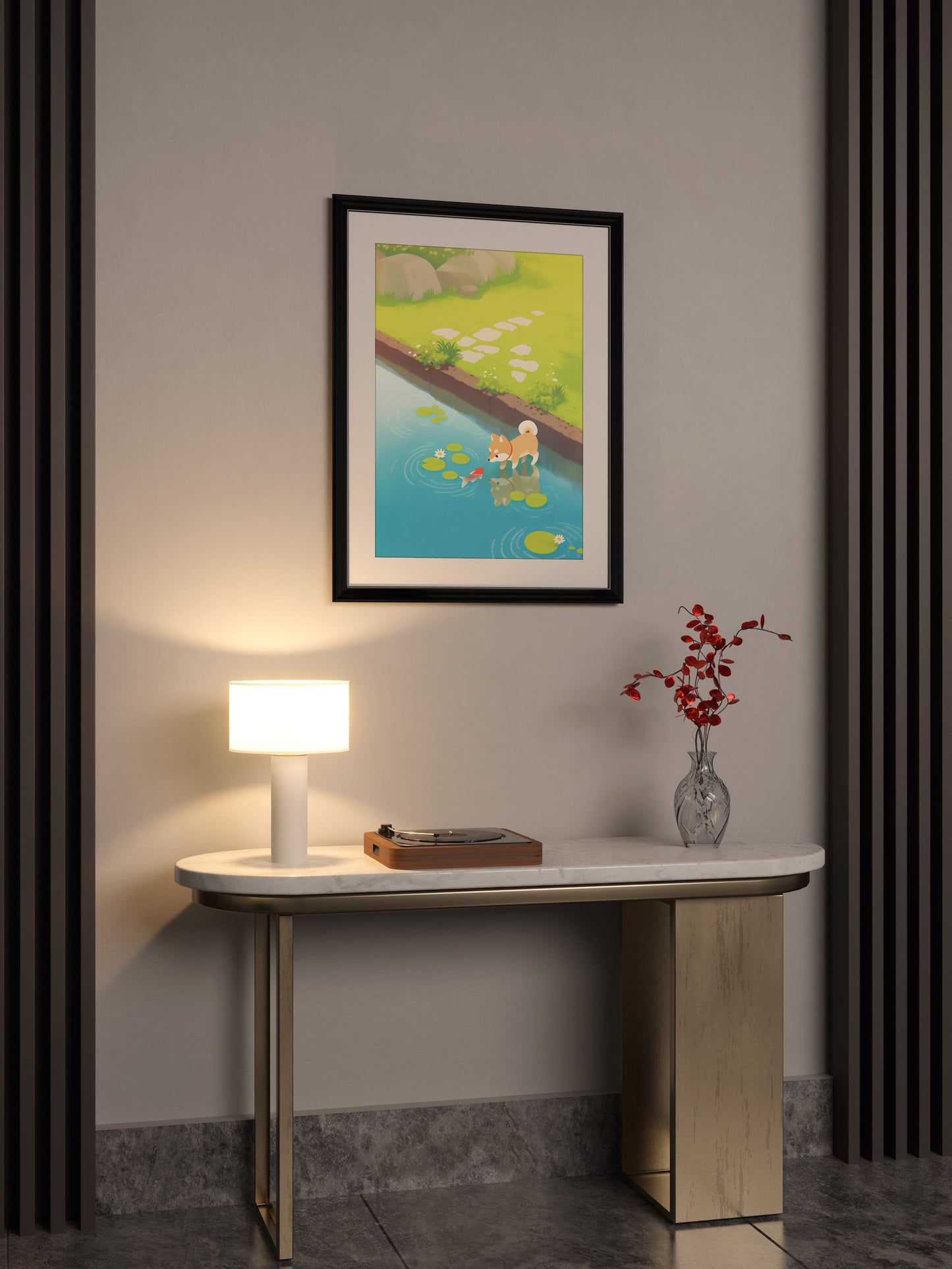 Dog and Fish's Curious Stare Posters