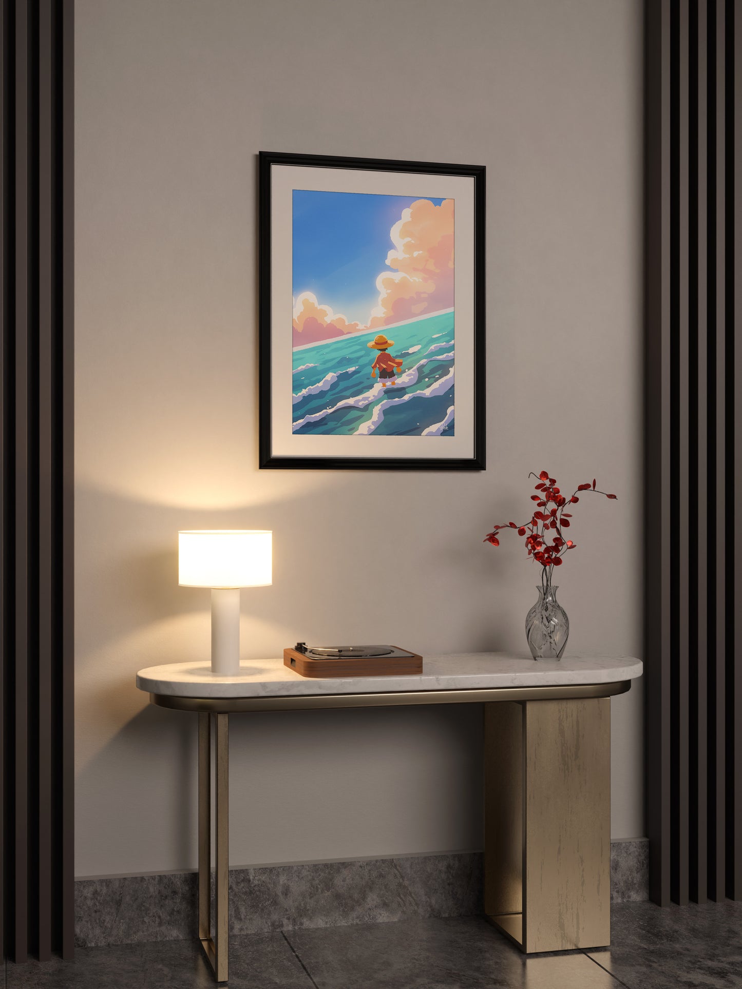 Luffy by the Sea Poster