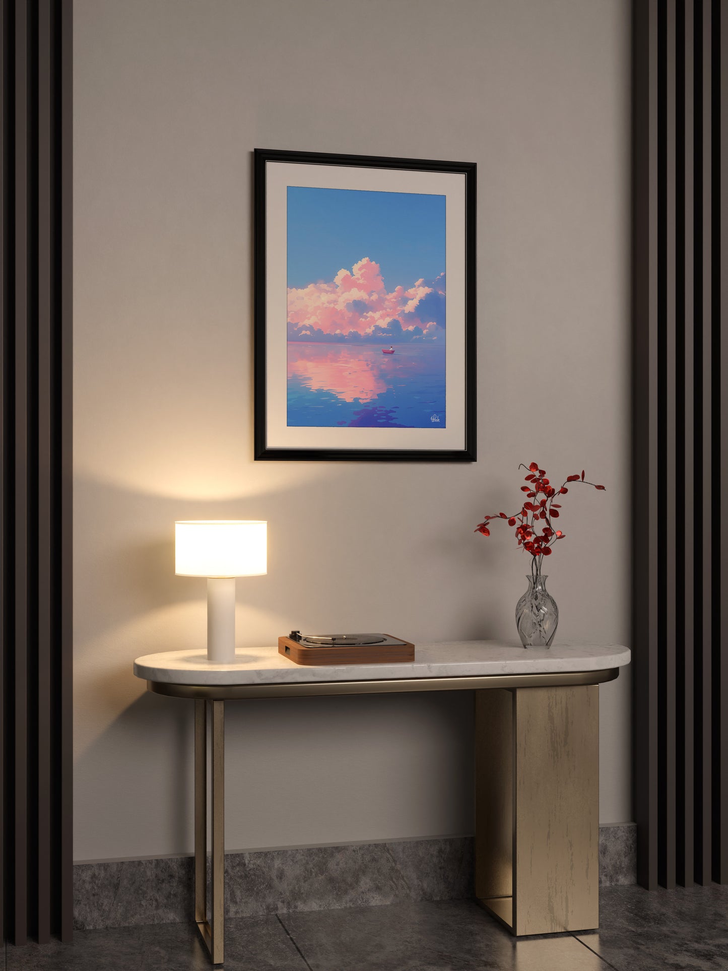Drifting with Pink Clouds Posters