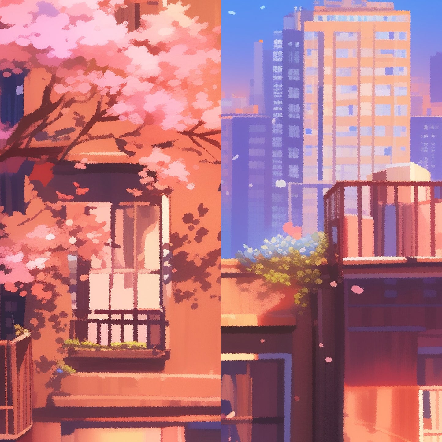 Sakura Dream House Canvas