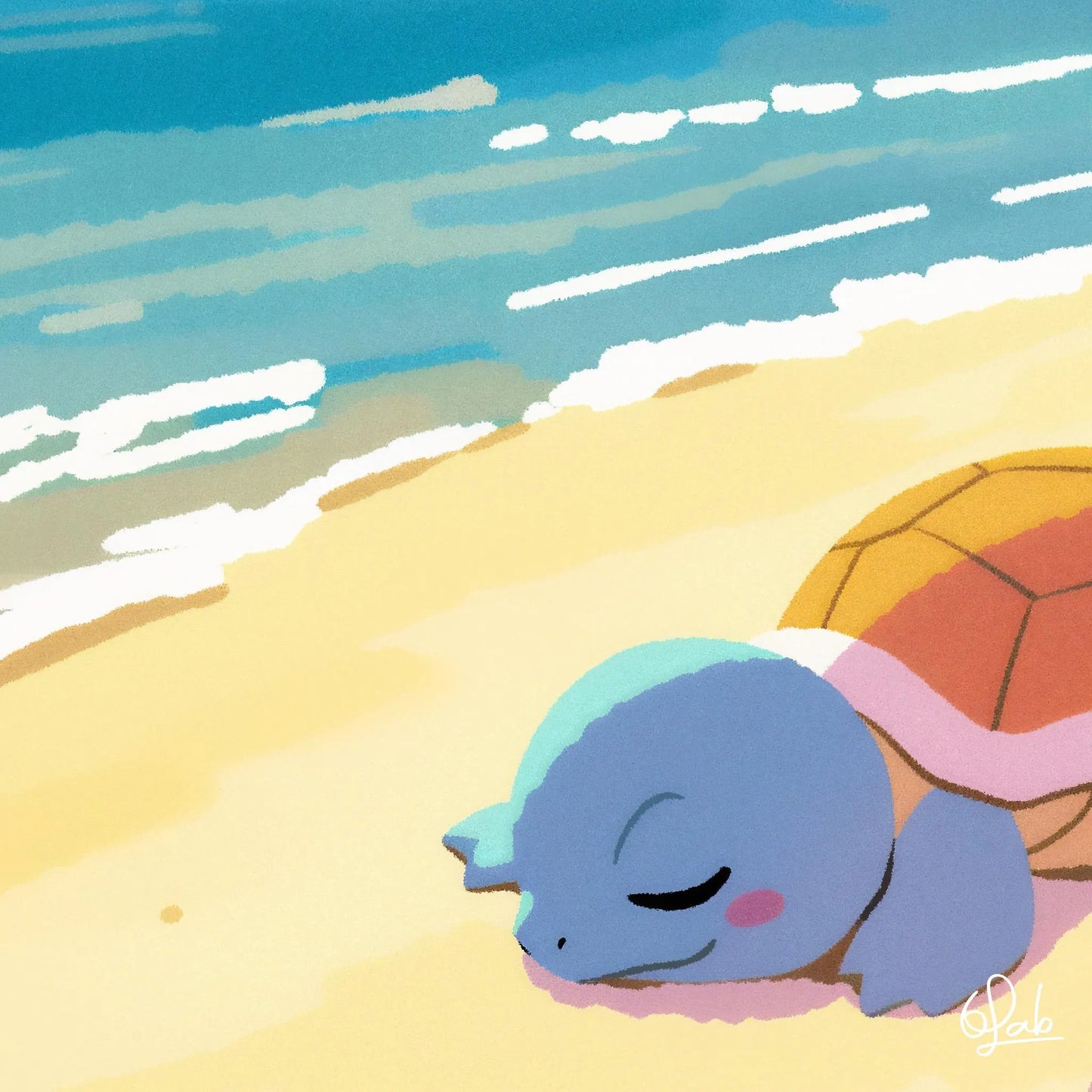 Sunbathing Squirtle Canvas