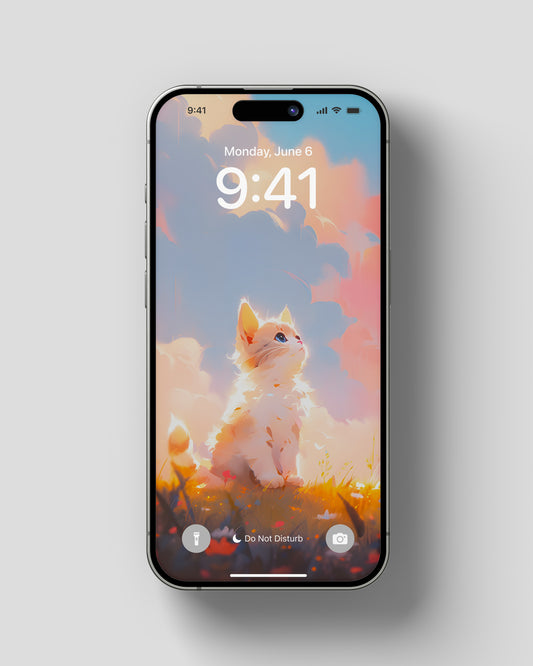 Phone Wallpaper Cat Waiting for Sunset