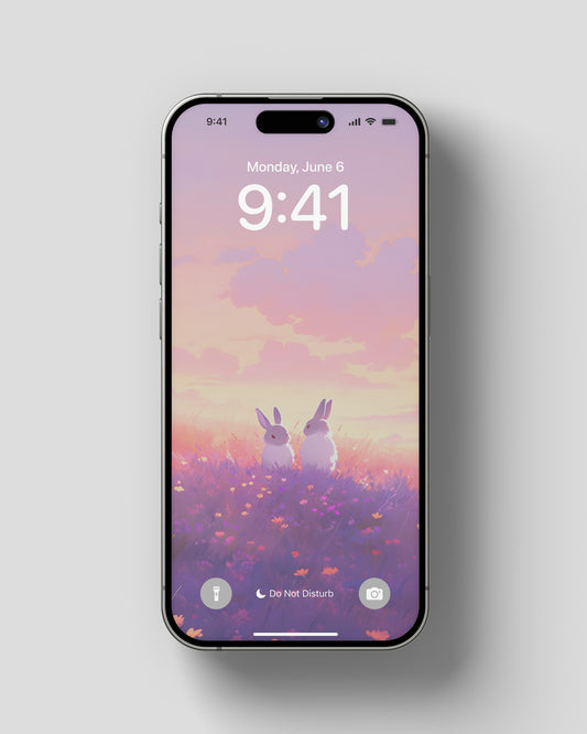 Phone Wallpaper Rabbit in Lavender Land