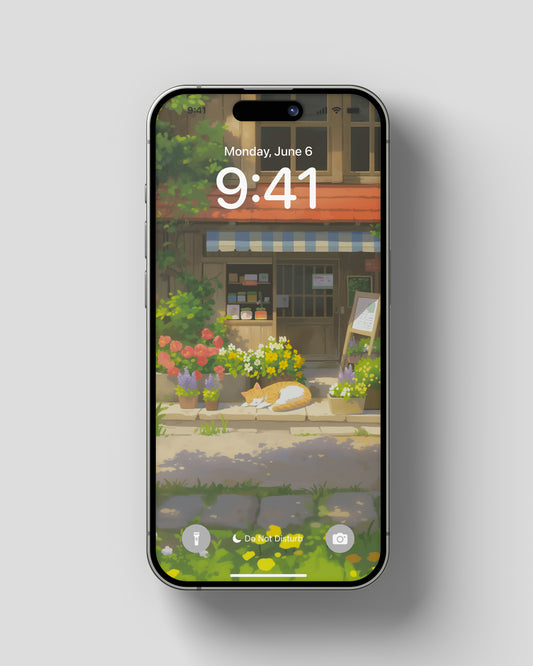 Phone Wallpaper Cat's Serenity in the Sun