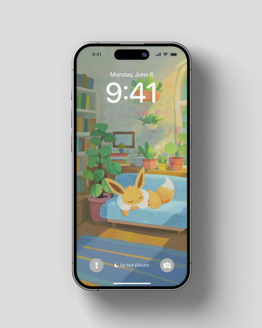Phone Wallpaper Eevee and the Golden Afternoon Nap