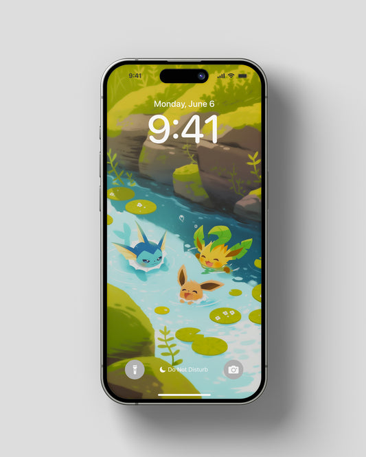 Phone Wallpaper Eevee’s Swimming Lesson